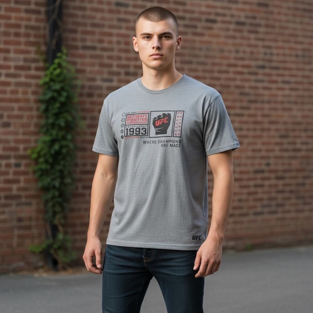 UFC Men’s 2X Gray Cotton Blend T-shirt